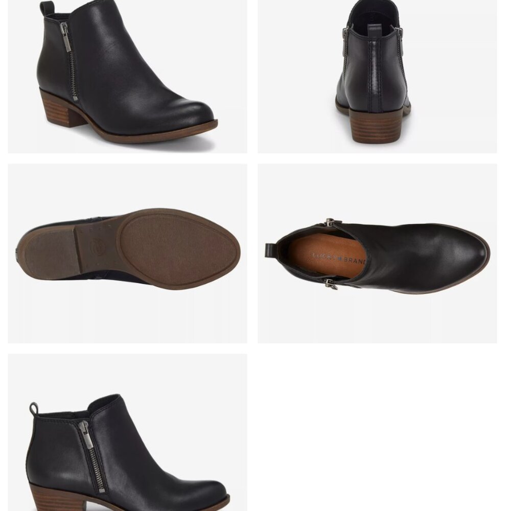 Lucky Brand Black Ankle Booties with Zipper